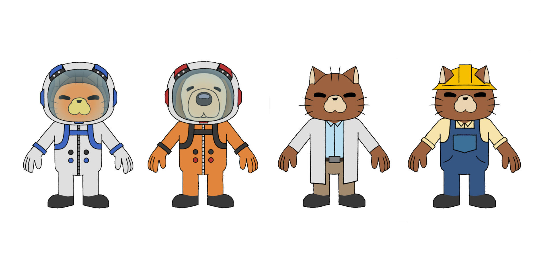 Space Cats Character Lineup - Fully Rigged